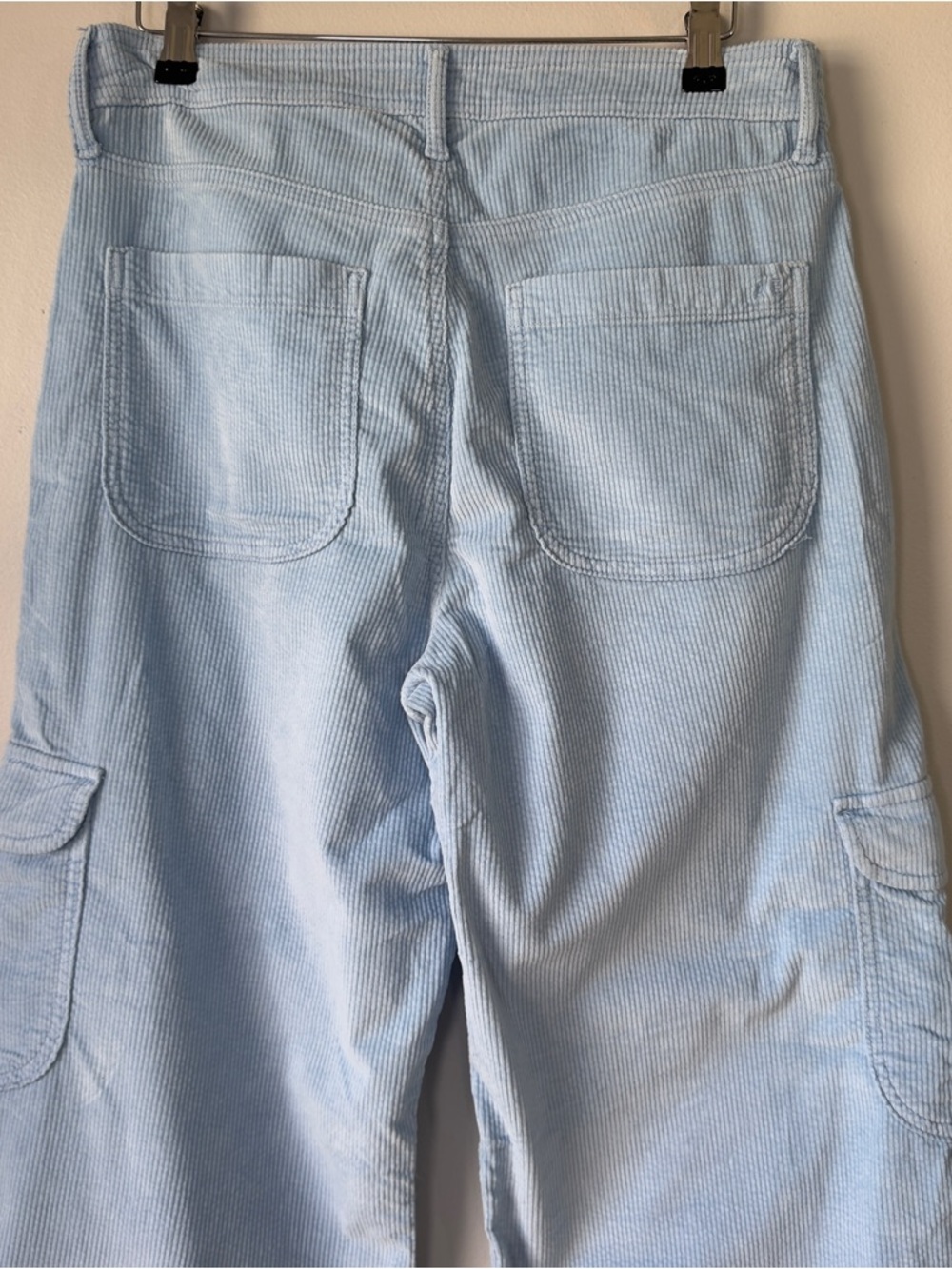 American Eagle Corduroy Cargo Pants Womens High Rise Baggy Wide Leg Skater SZ 6 - Picture 5 of 15